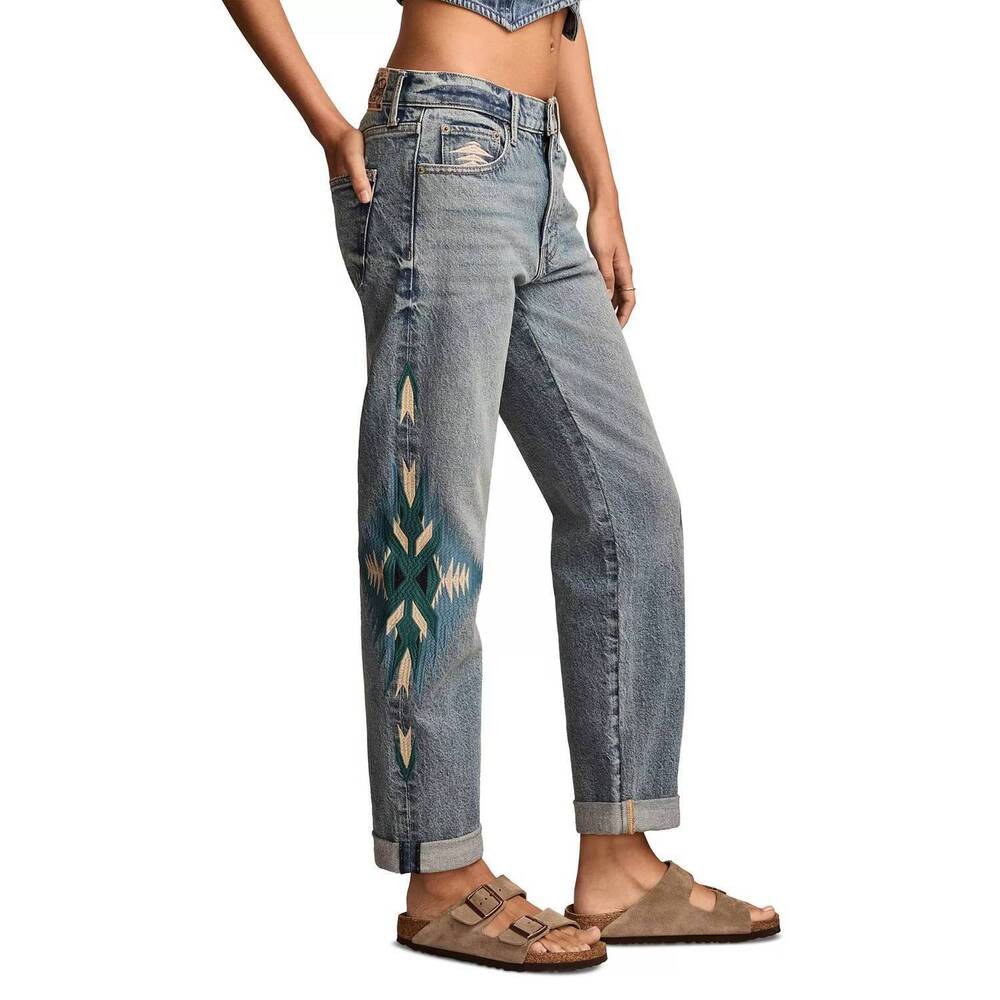 NEW LUCKY BRAND legend mid-rise boy jeans in blue escape wash - Picture 2 of 3